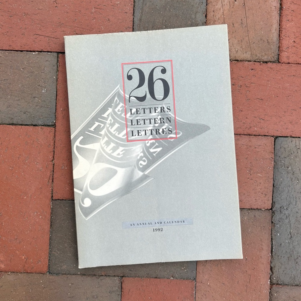 26 Letters An Annual & Calendar 1992 Printer Font Alphabet Lettering Typography